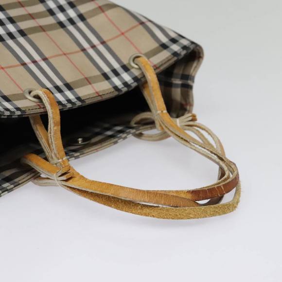 BURBERRY Nova Check Hand Bag Canvas Beige Auth ti2118 - Picture 8 of 16